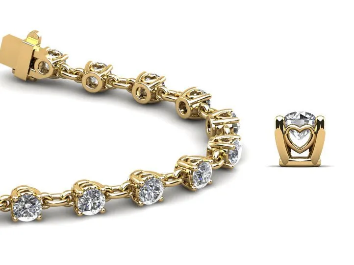 Sweetheart Chain Link Diamond Tennis Lab-Grown Diamond Bracelet with 5.30 ct.(finished) 4.1mm