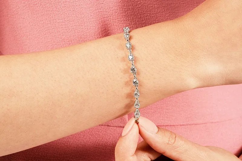 Sweetheart Chain Link Diamond Tennis Lab-Grown Diamond Bracelet with 5.30 ct.(finished) 4.1mm