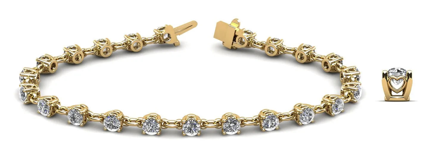 Sweetheart Chain Link Diamond Tennis Lab-Grown Diamond Bracelet with 5.30 ct.(finished) 4.1mm