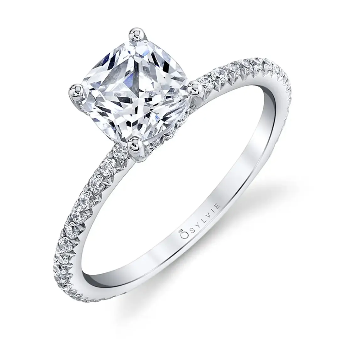 Sylvie Round Cut Classic Engagement Ring