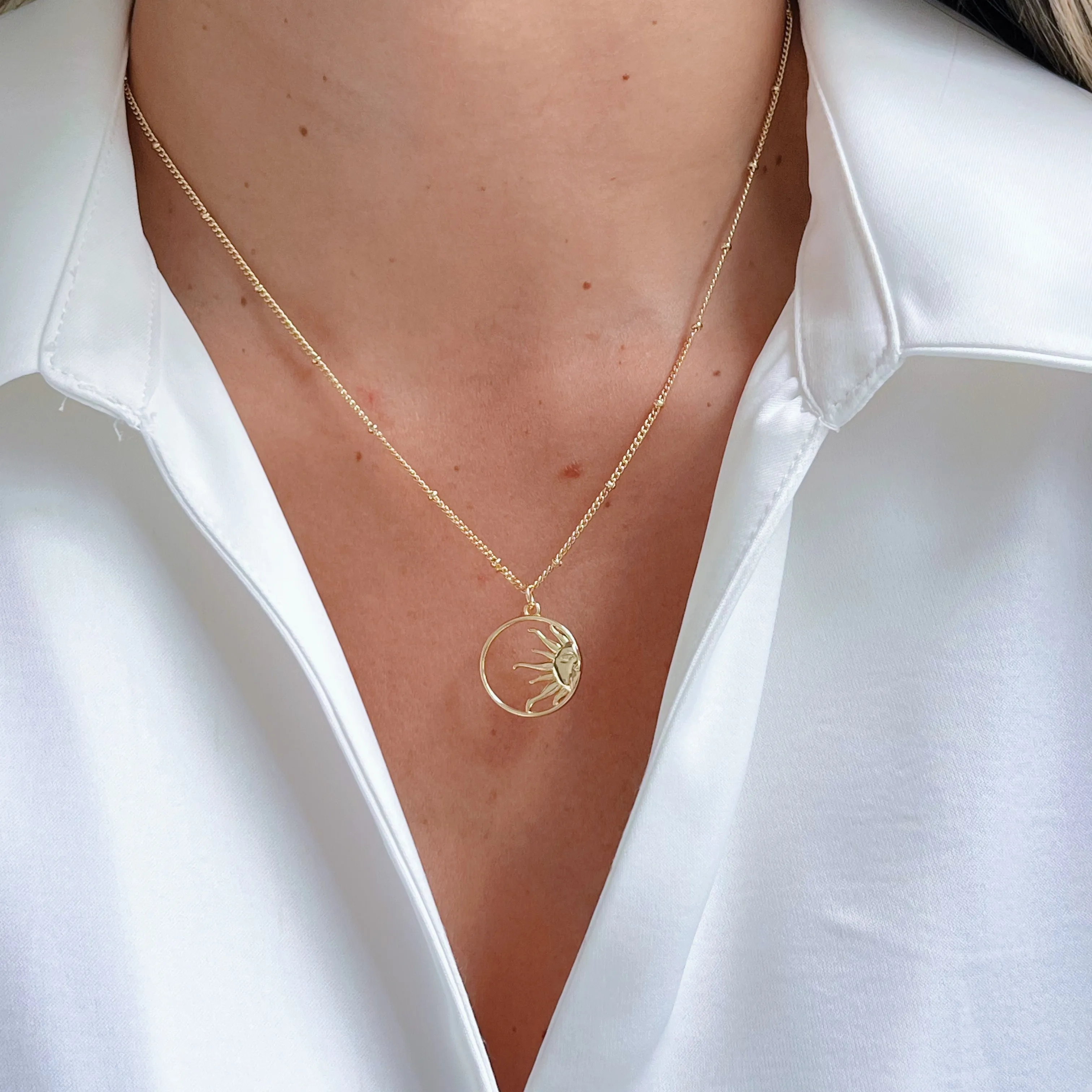 Symbol of Positivity & Renewal Half Sun Necklace