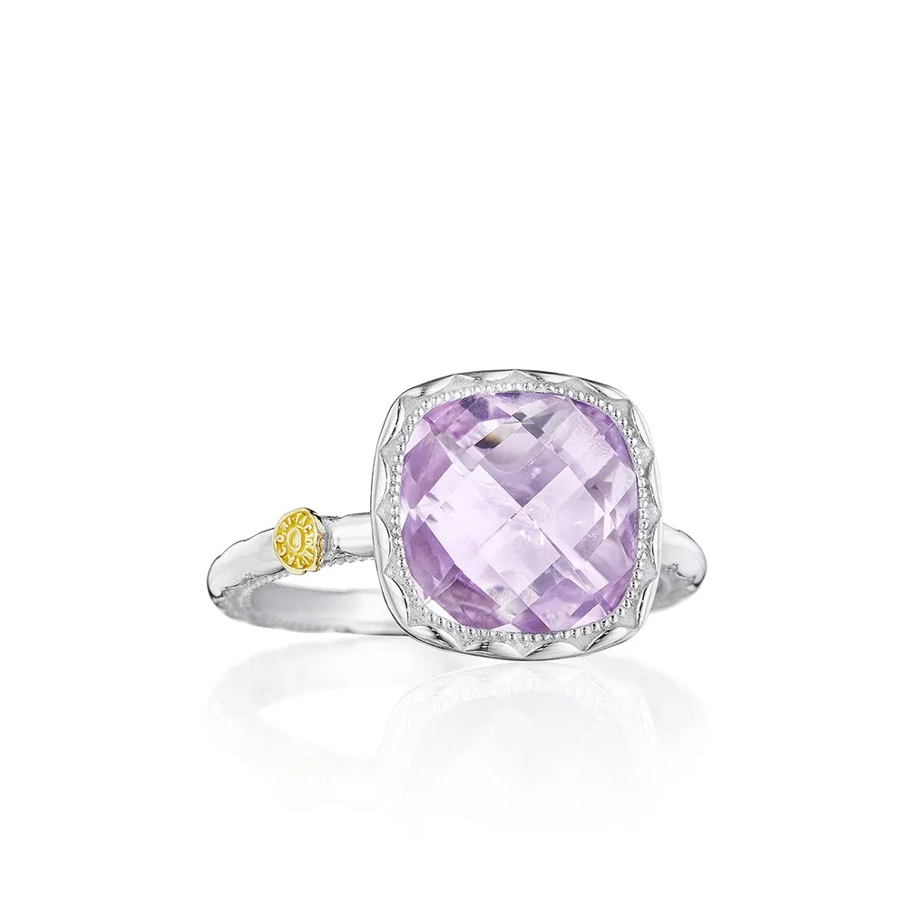 Tacori Crescent Embrace Rose Amethyst Cushion Ring