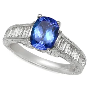 Tanzanite and Diamond Engagement Ring