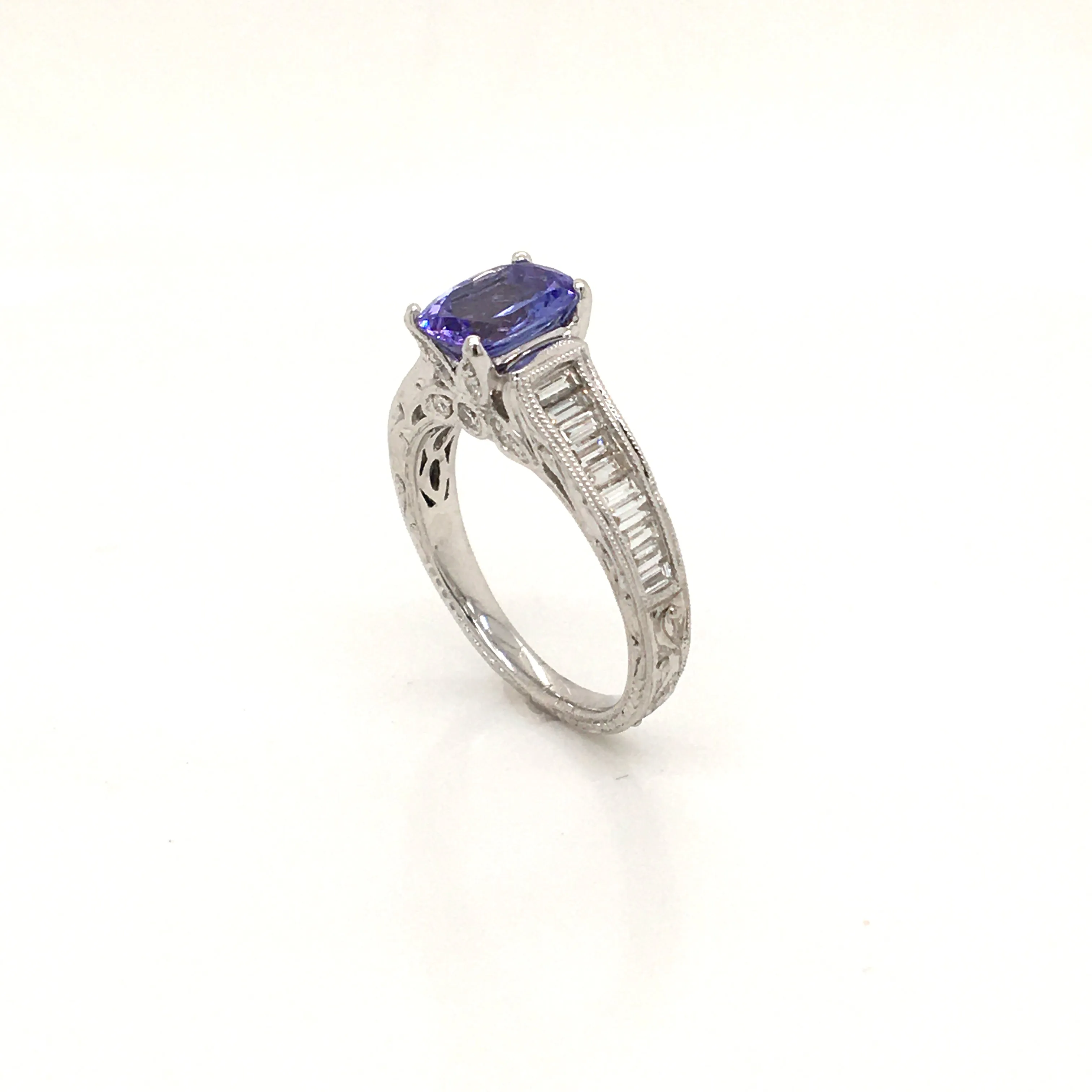 Tanzanite and Diamond Engagement Ring
