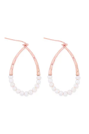 TEARDROP CAST W/ PEARL BEAD FISH HOOK EARRINGS