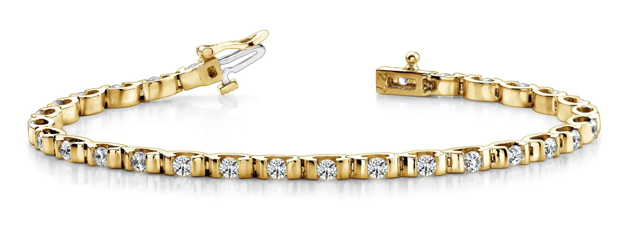 Tension Set Lab-Grown Diamond Bracelet with 1.80 ct.(finished) 2.5mm