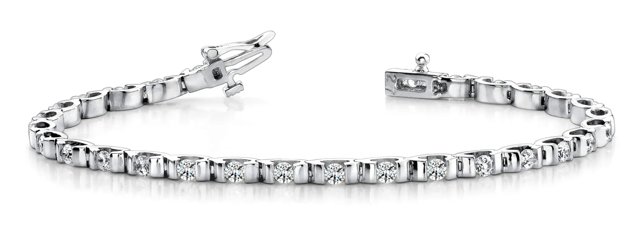 Tension Set Lab-Grown Diamond Bracelet with 1.80 ct.(finished) 2.5mm