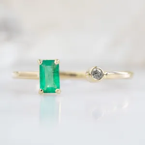 The Open Cuff Emerald   Diamond Ring | 14K Yellow Gold