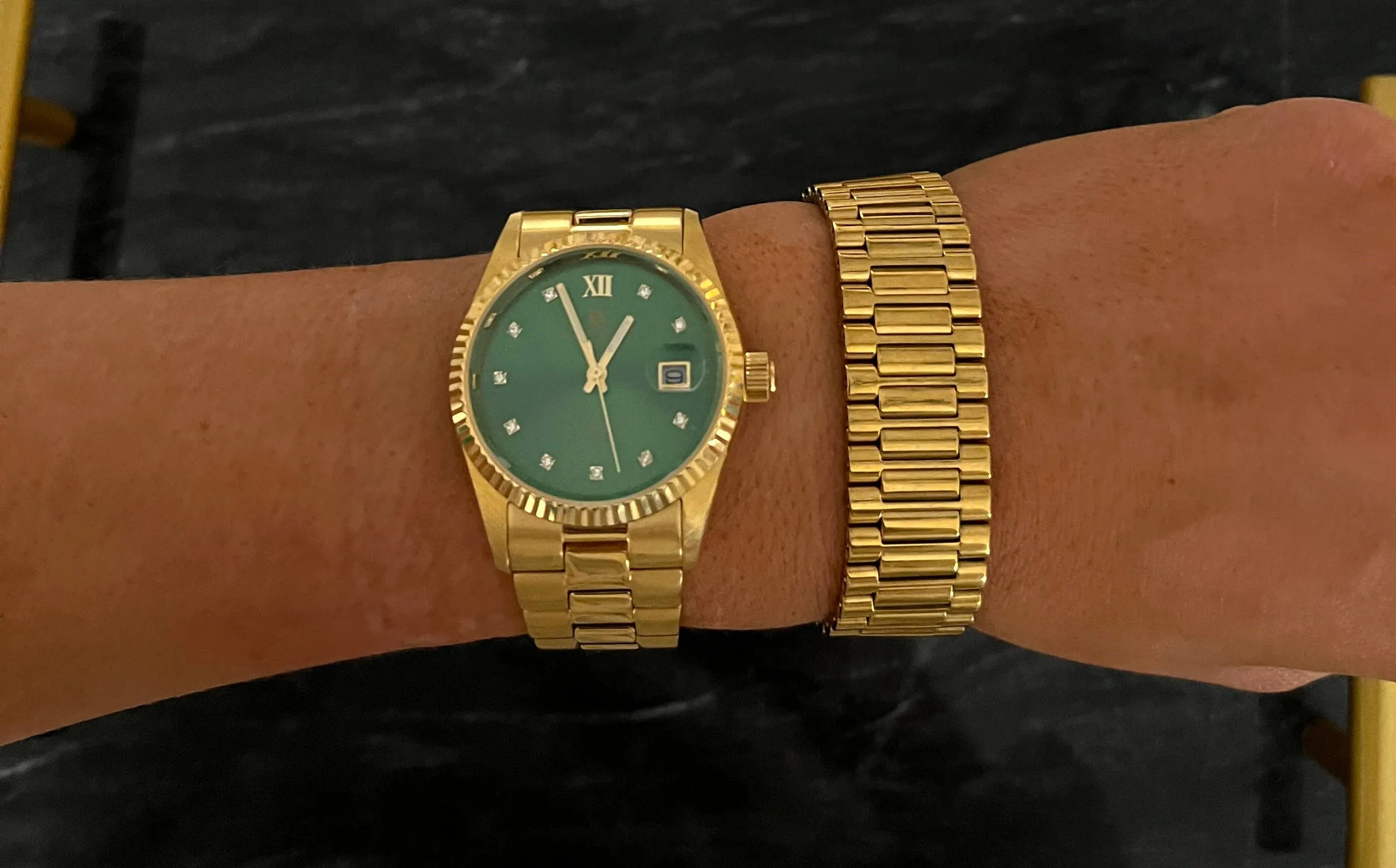 Thick Gold Watch Band Bracelet