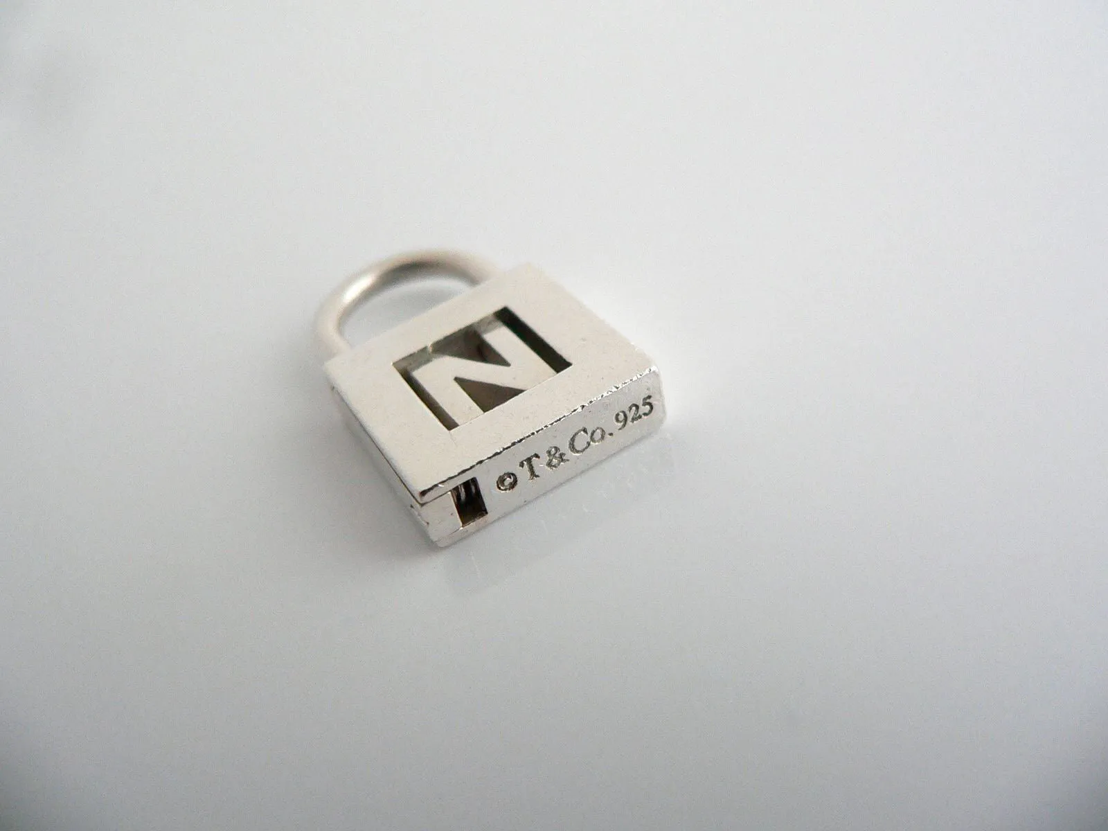 Tiffany & Co Alphabet N Pendant Personalize Gift Padlock Charm Love Old Version