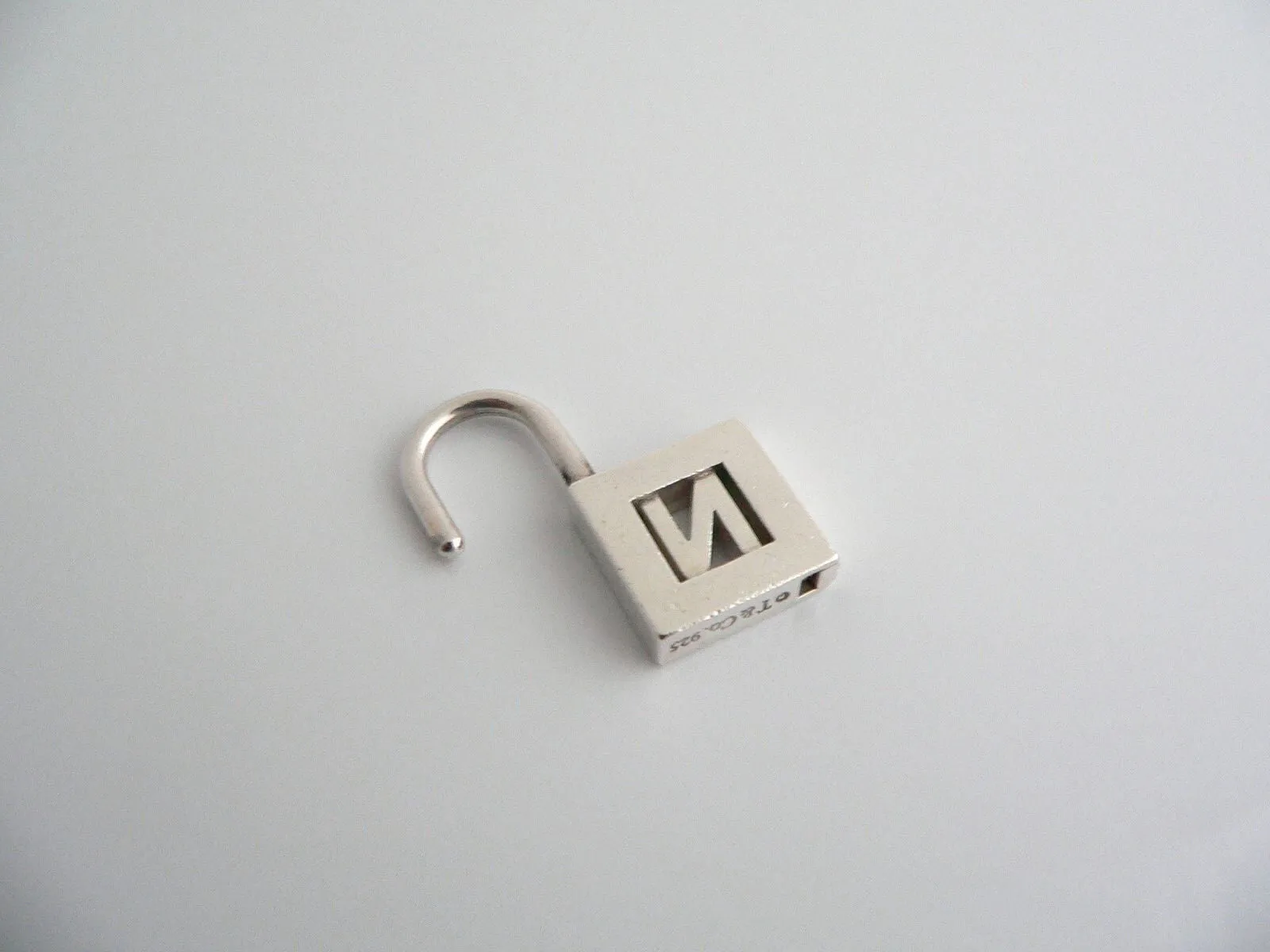 Tiffany & Co Alphabet N Pendant Personalize Gift Padlock Charm Love Old Version