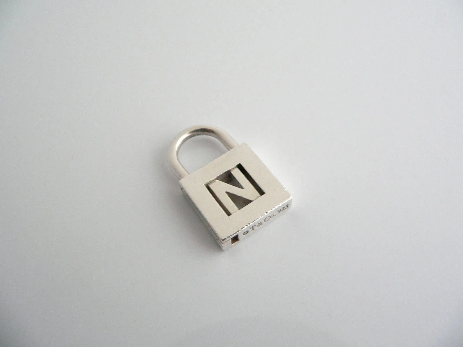 Tiffany & Co Alphabet N Pendant Personalize Gift Padlock Charm Love Old Version
