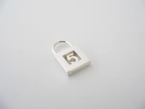 Tiffany & Co Number Charm Five 5 Padlock Pendant 4 Necklace Bracelet Personalize