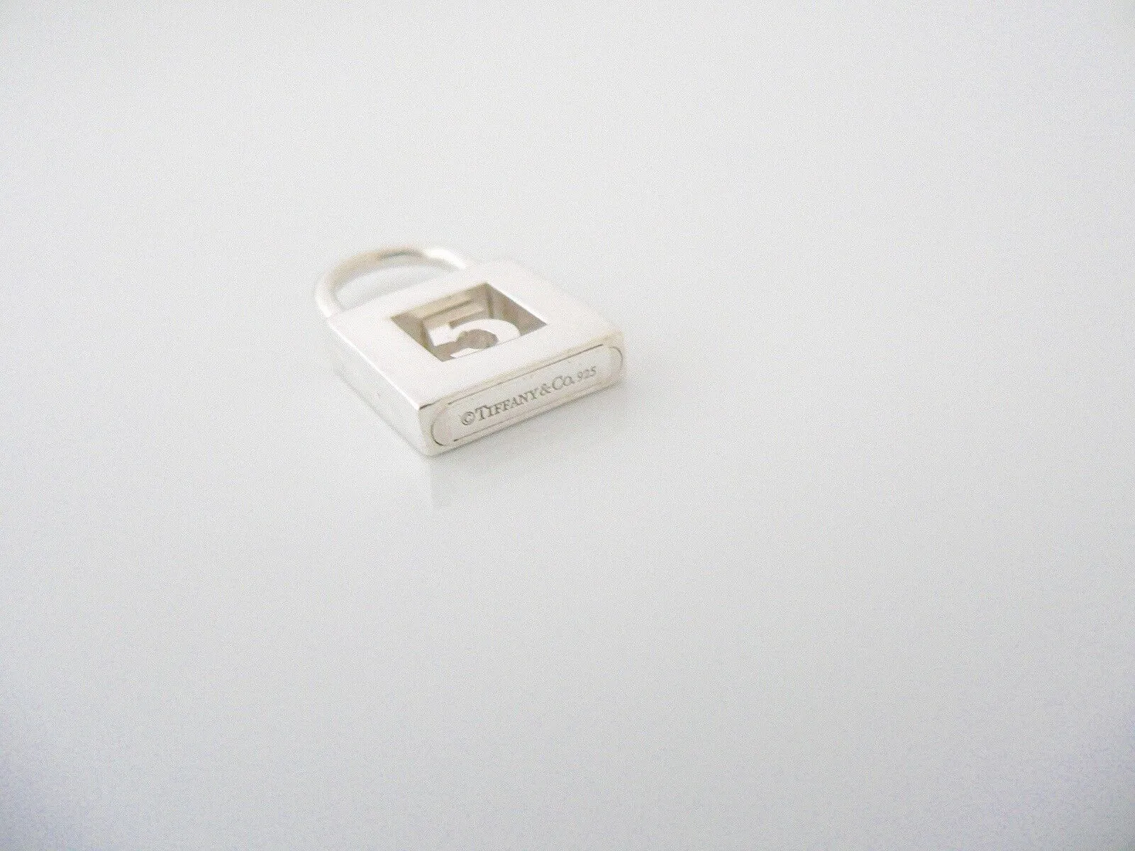 Tiffany & Co Number Charm Five 5 Padlock Pendant 4 Necklace Bracelet Personalize