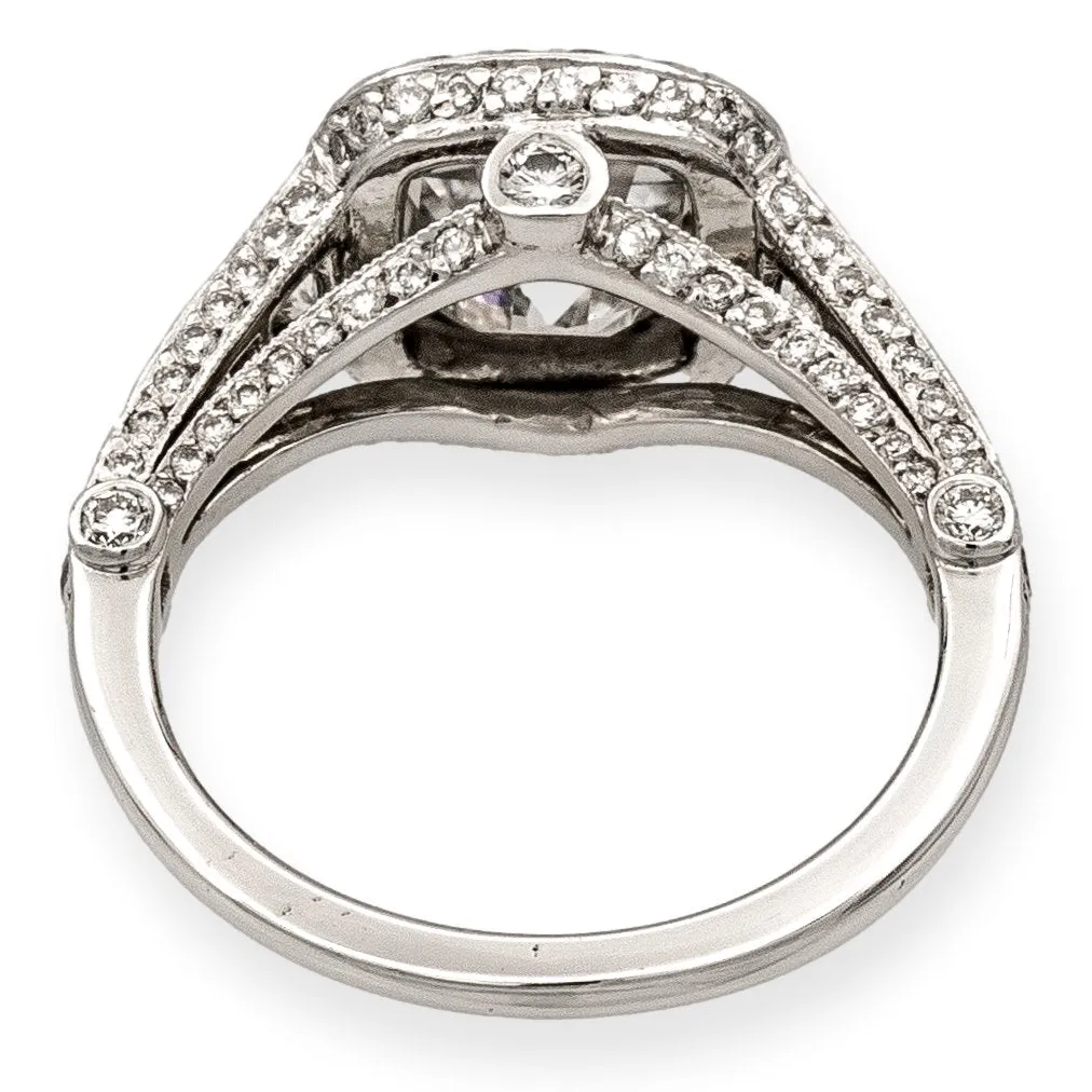 Tiffany & Co. Platinum Legacy Cushion Diamond Engagement Ring 2.70cts. TW GVVS1