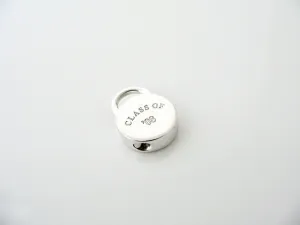 Tiffany & Co Silver Class of 2008 08 Round Circle Padlock Pendant Charm Gift
