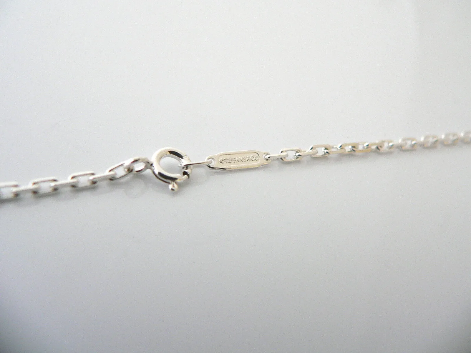 Tiffany & Co Silver ERA T & Co Cube Necklace Pendant Charm 18 Inch Chain Mint