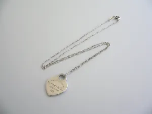Tiffany & Co Silver Heart Necklace Pendant Charm Chain Return to Gift Love Art