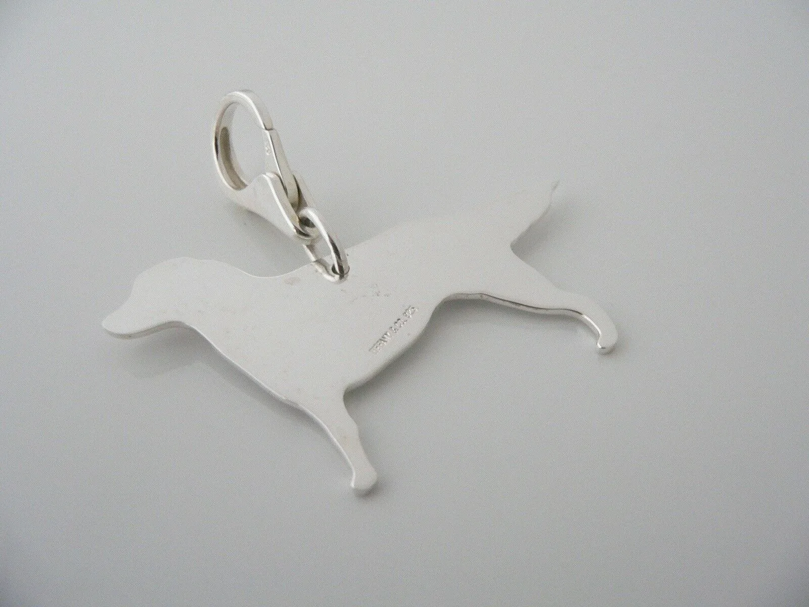 Tiffany & Co Silver Labrador Lab Charm Dog Tag Pendant Key Ring Rare Gift Love
