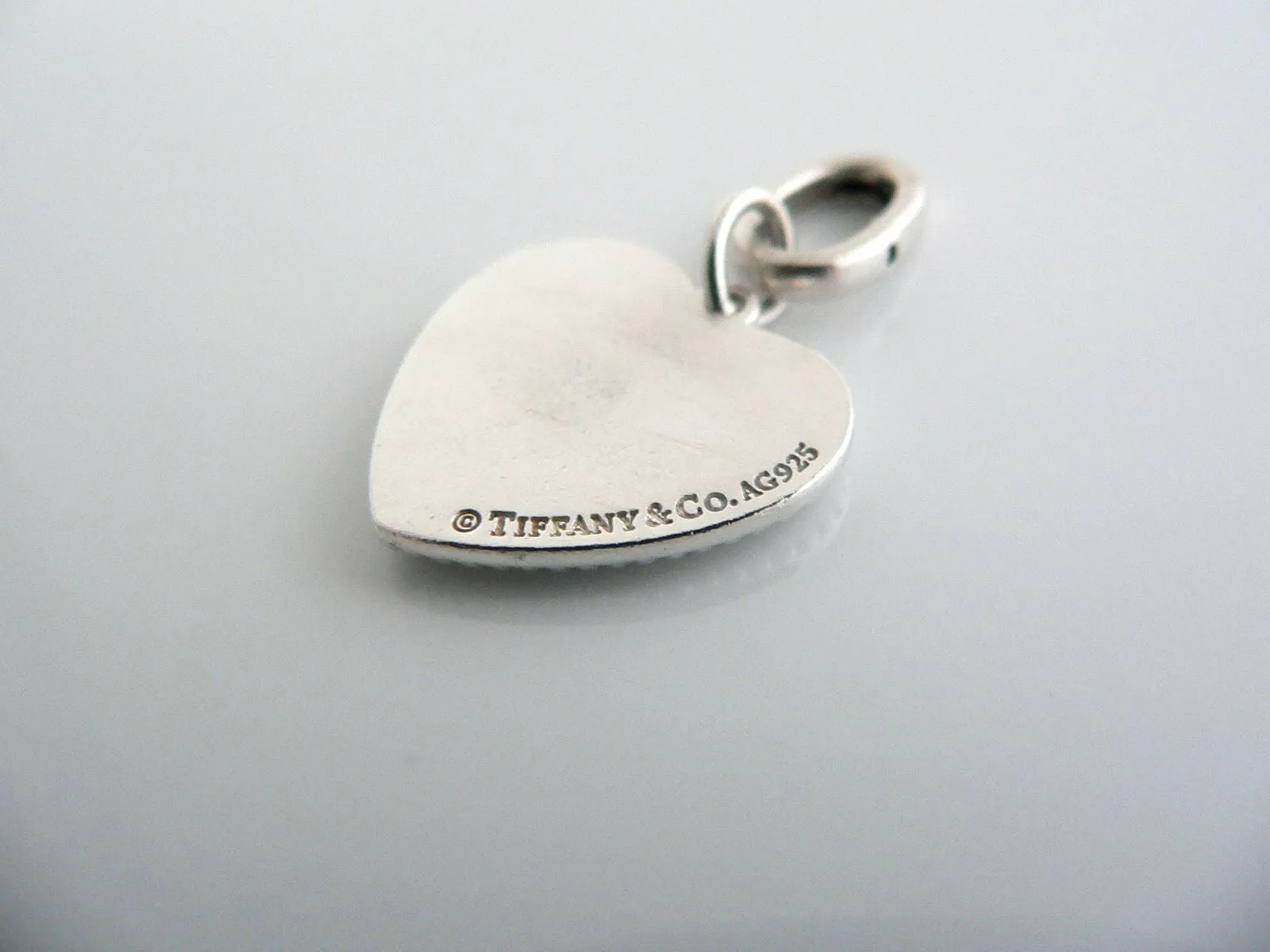 Tiffany & Co Silver Love Heart Bead Charm Clasp 4 Necklace Bracelet Gift Love