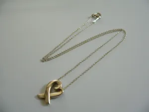 Tiffany & Co Silver Picasso Loving Heart Necklace Pendant 17 in Chain Longer