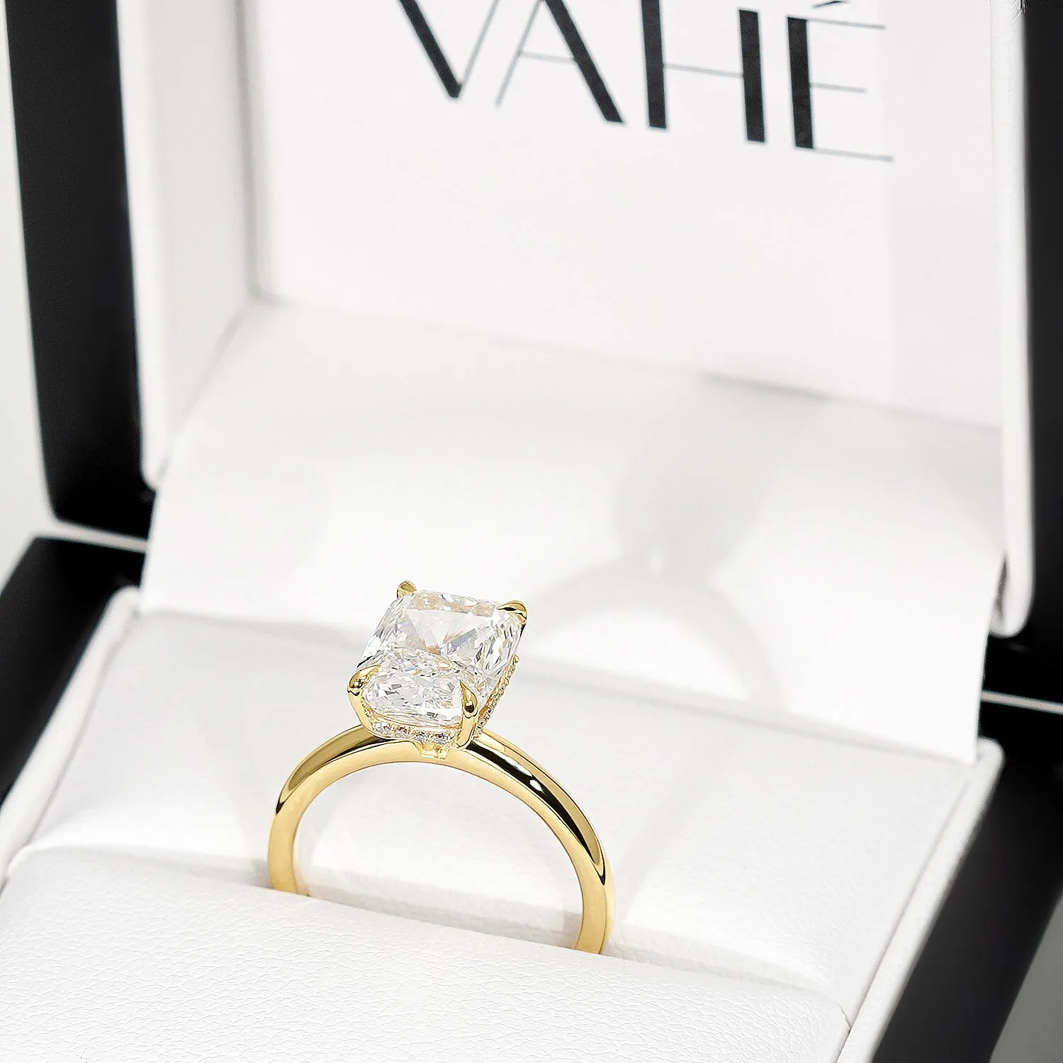 TIFFANY | Hidden Halo Elongated Cushion Diamond Ring in 18ct Yellow Gold