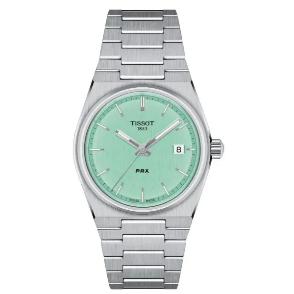 Tissot PRX Silver Stainless Steel Light Green Dial Quartz Watch for Ladies - T137.210.11.091.00