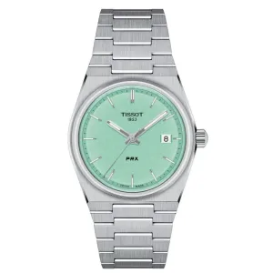 Tissot PRX Silver Stainless Steel Light Green Dial Quartz Watch for Ladies - T137.210.11.091.00