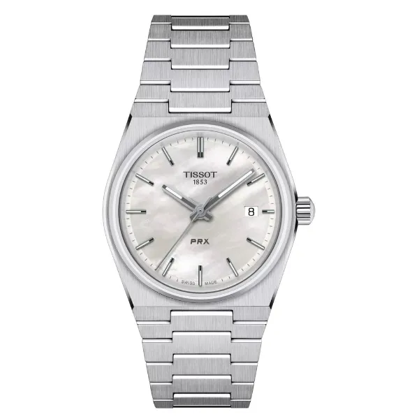 Tissot PRX Silver Stainless Steel Pearl White Dial Quartz Watch for Ladies - T137.210.11.111.00