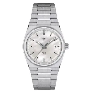 Tissot PRX Silver Stainless Steel Pearl White Dial Quartz Watch for Ladies - T137.210.11.111.00