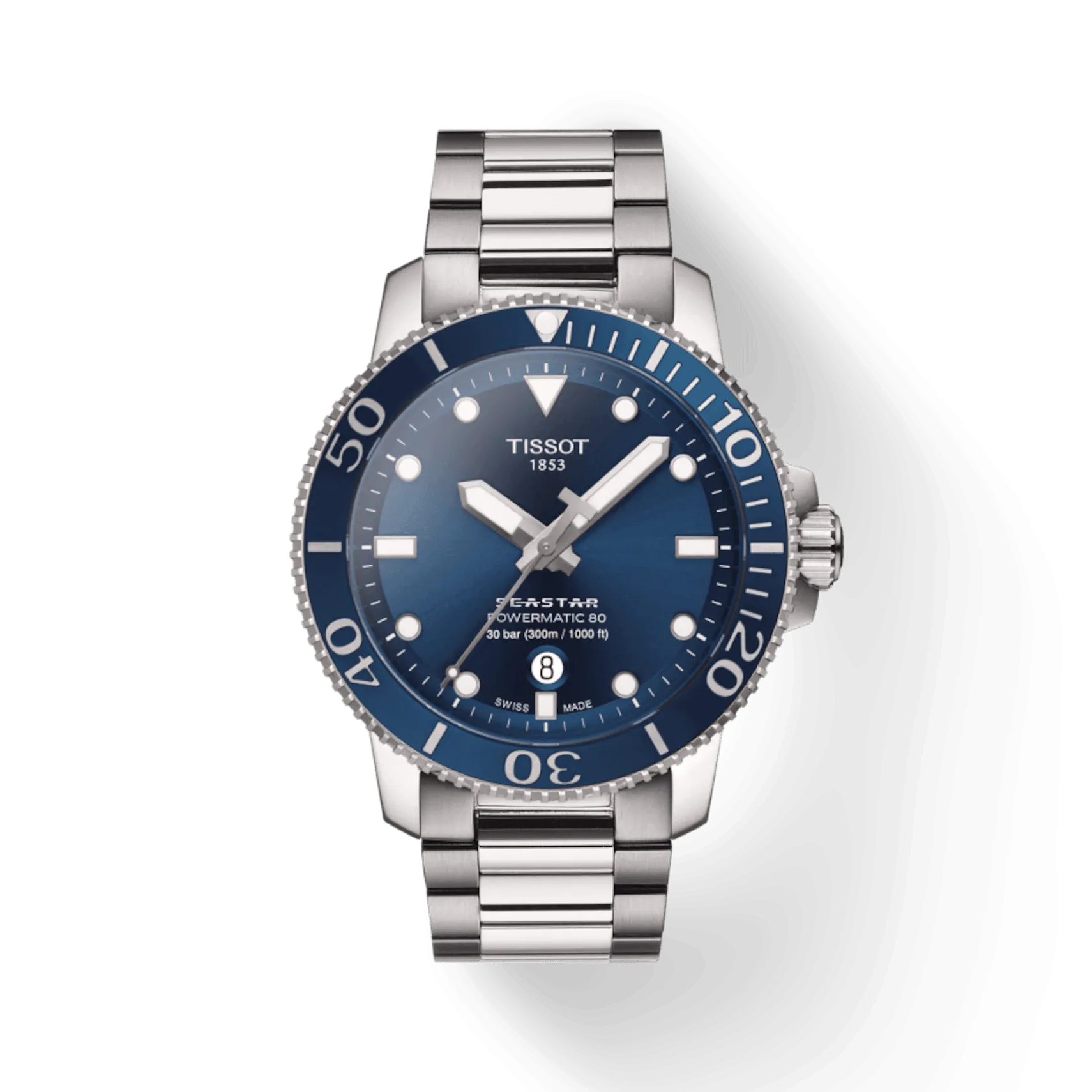 Tissot Seastar 1000 Powermatic 80 Swiss Made Watch Navy Blue