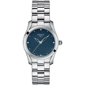 Tissot T-Wave Silver Stainless Steel Blue Dial Quartz Watch for Ladies - T112.210.11.046.00