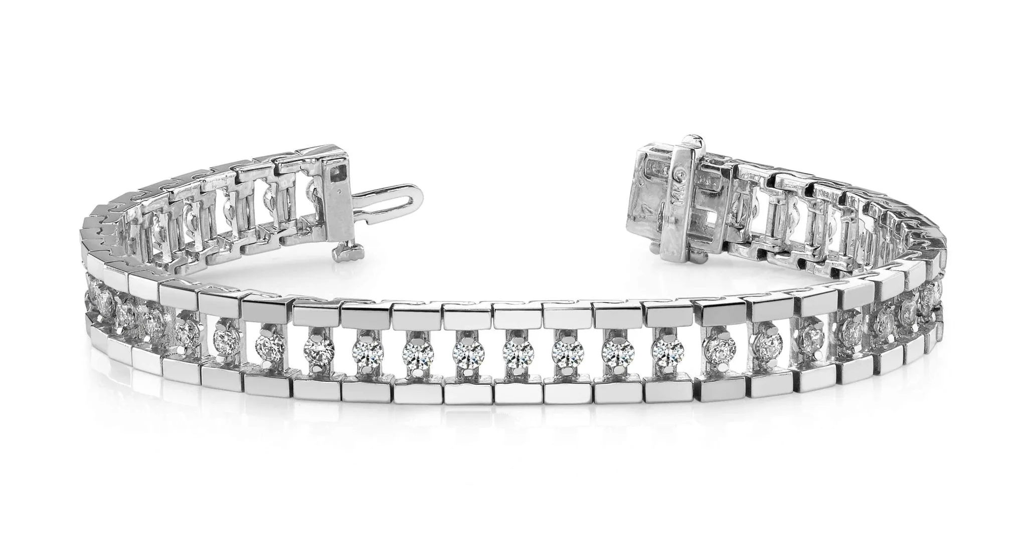 Track Link Diamond Bracelet with 3.02 ct.(finished) 2.5mm