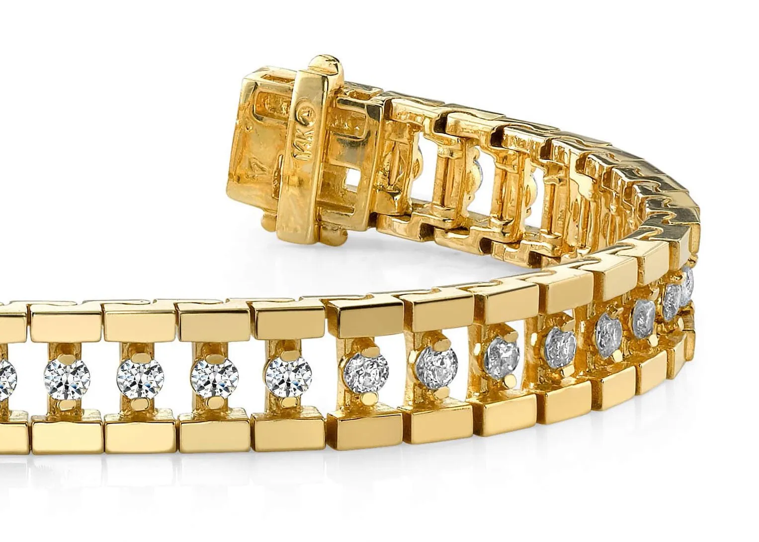 Track Link Diamond Bracelet with 3.02 ct.(finished) 2.5mm
