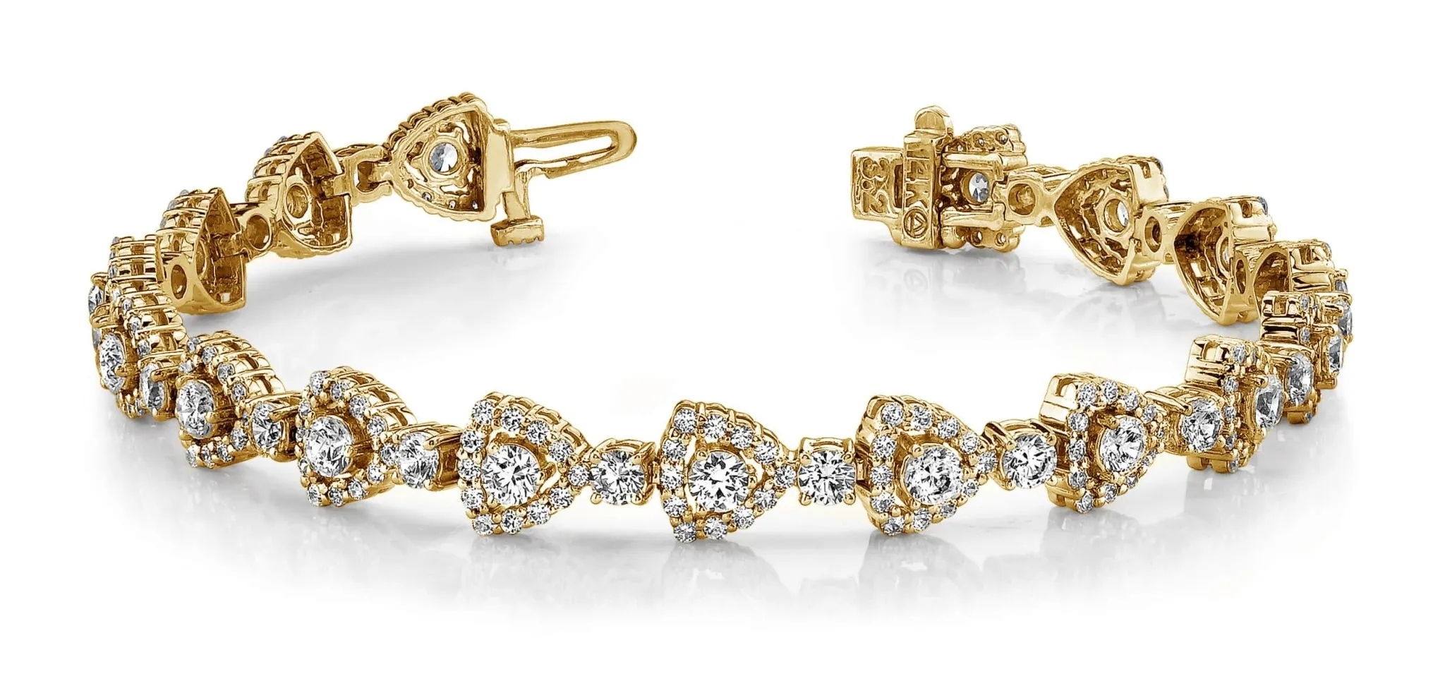 Triangular Diamond Link Diamond Bracelet with 5.59 ct.(finished) 1.2mm, 2.7mm