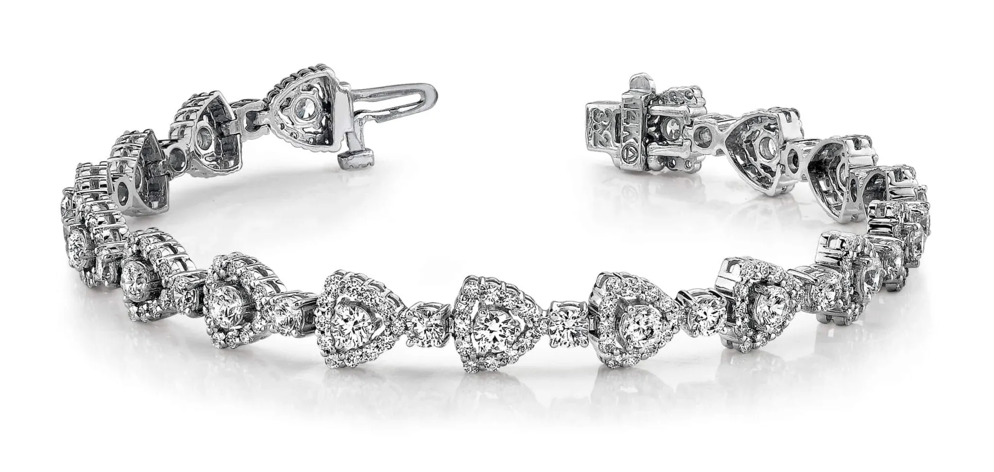 Triangular Diamond Link Diamond Bracelet with 5.59 ct.(finished) 1.2mm, 2.7mm
