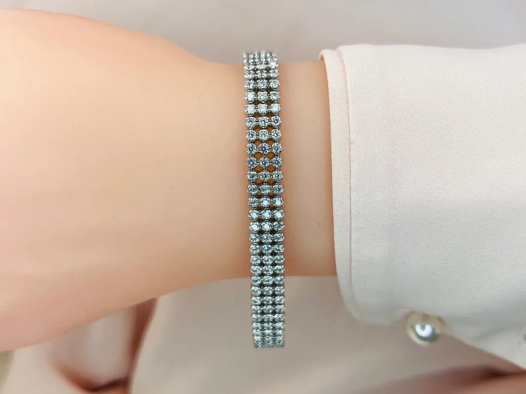 Triple Strand Diamond Bracelet with 5.30 ct.(finished) 1.8mm