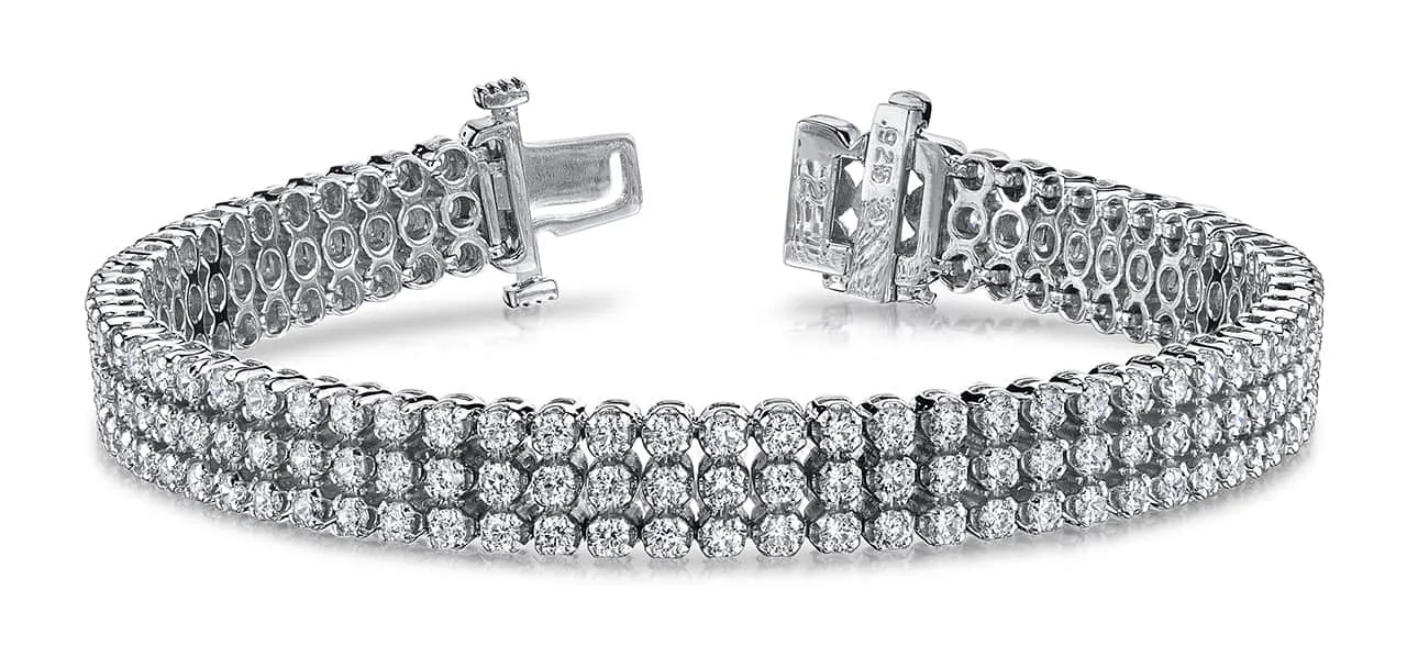 Triple Strand Diamond Bracelet with 5.30 ct.(finished) 1.8mm