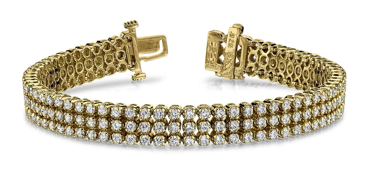 Triple Strand Diamond Bracelet with 5.30 ct.(finished) 1.8mm