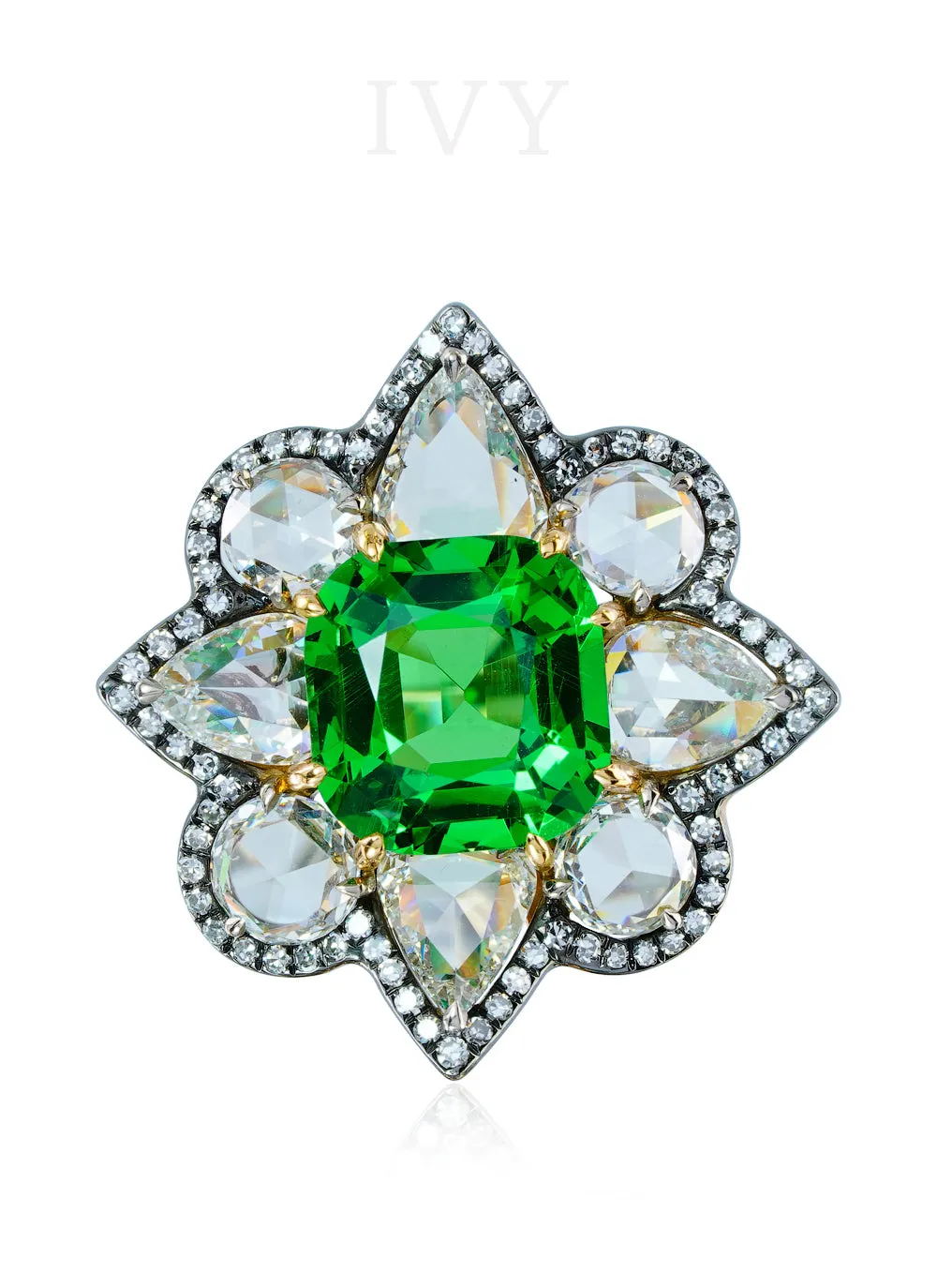 Tsavorite and Diamond Ring