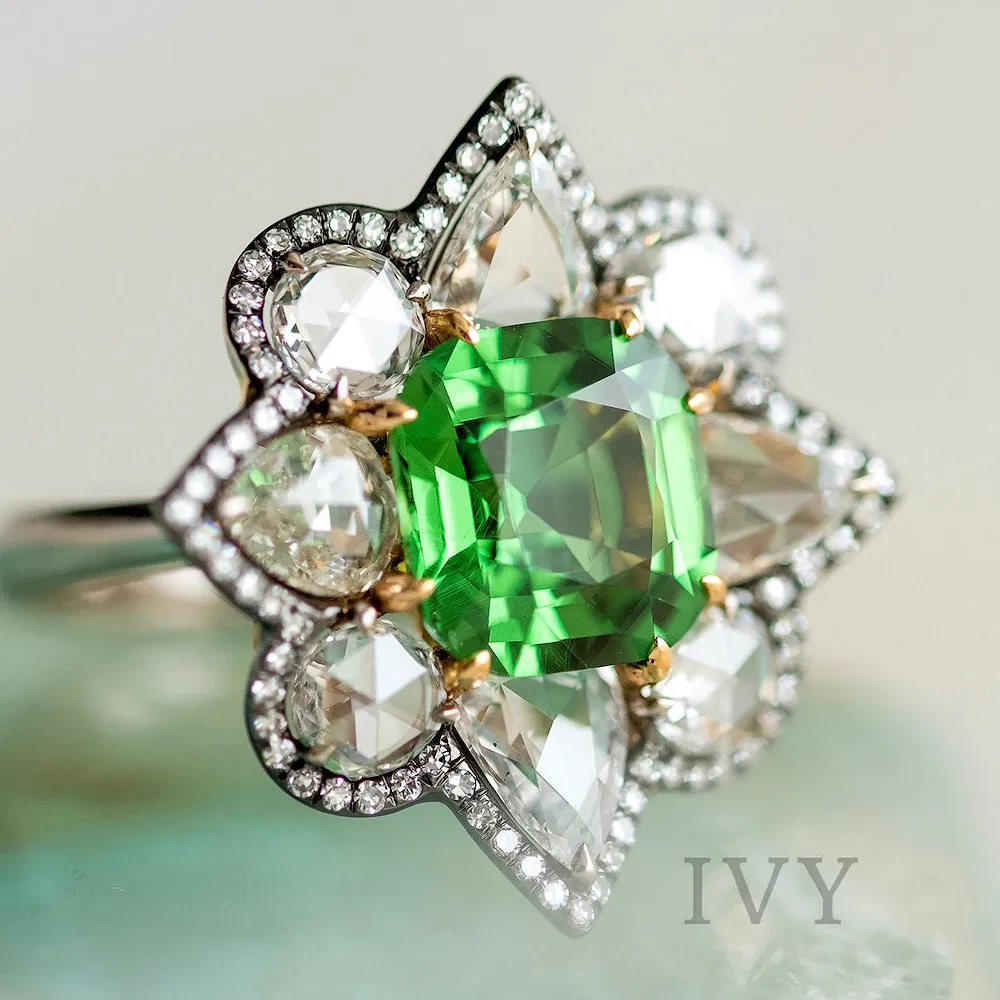 Tsavorite and Diamond Ring