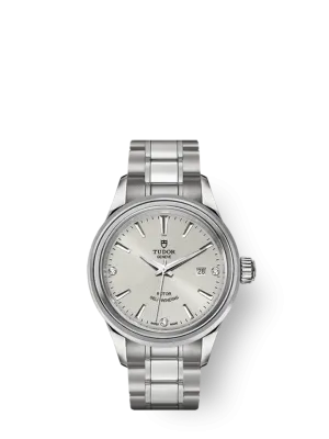 Tudor Style, Stainless Steel and Diamond-set, 28mm, Ref# M12100-0003