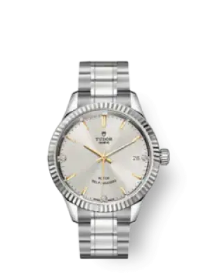 Tudor Style, Stainless Steel and Diamond-set, 34mm, Ref# M12310-0011