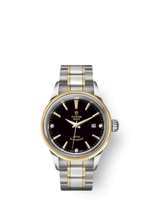 Tudor Style, Stainless Steel and Yellow Gold with Diamond-set, 28mm, Ref# M12103-0006