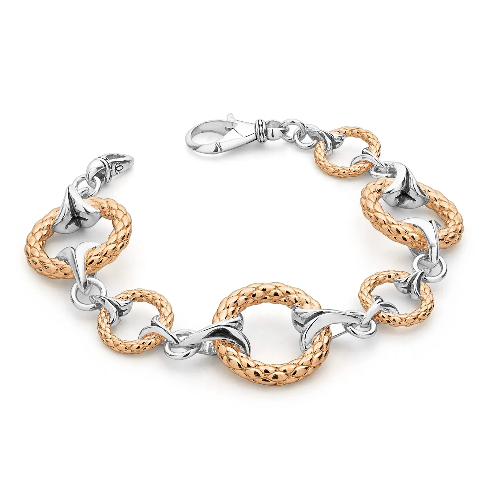 Tuileries Link Bracelet - Two Tone Rose   Silver