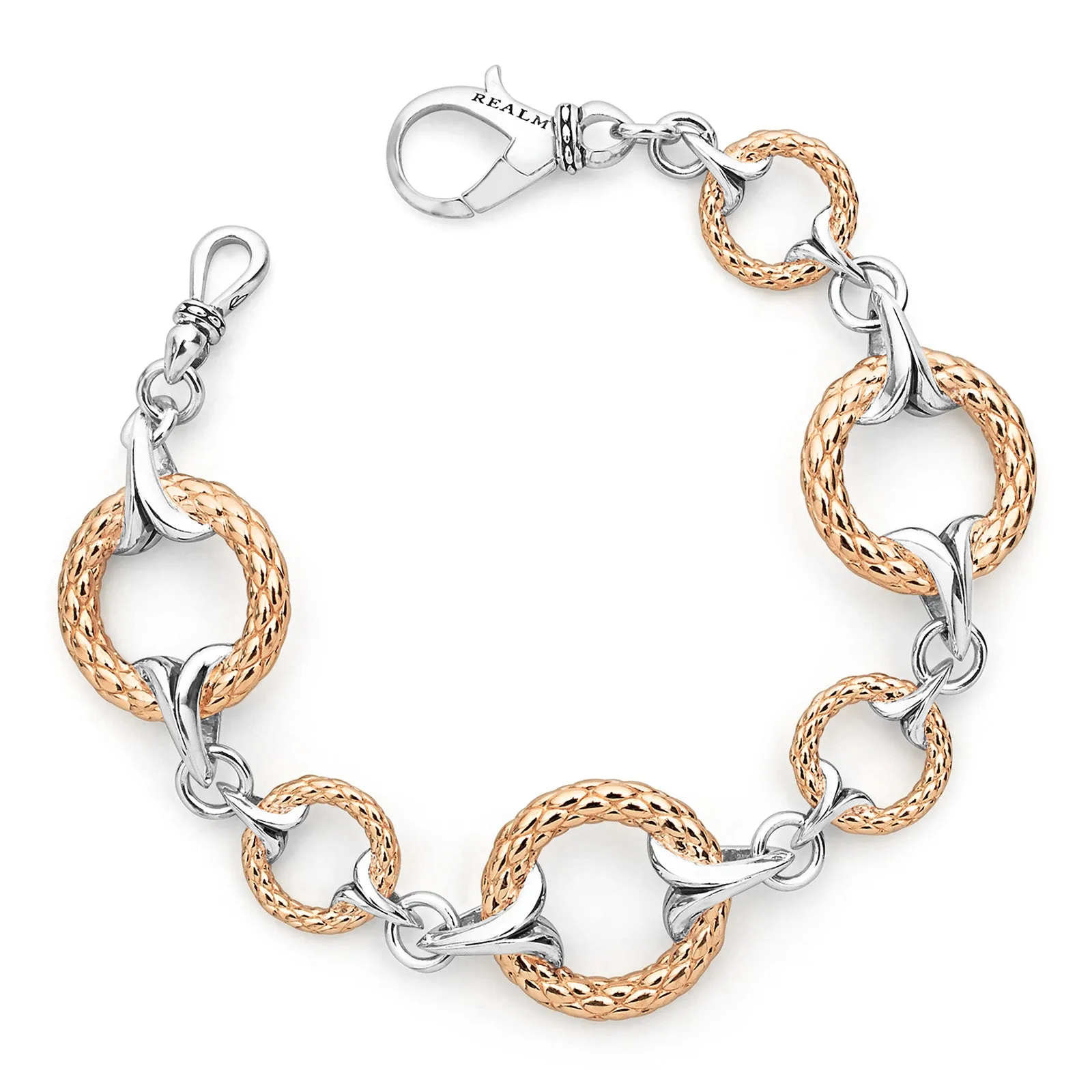 Tuileries Link Bracelet - Two Tone Rose   Silver