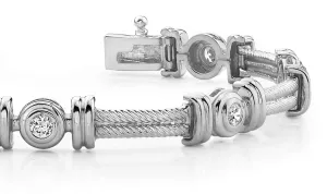 Twisted Rope Link Diamond Bracelet with 0.98 ct.(finished) 3.4mm