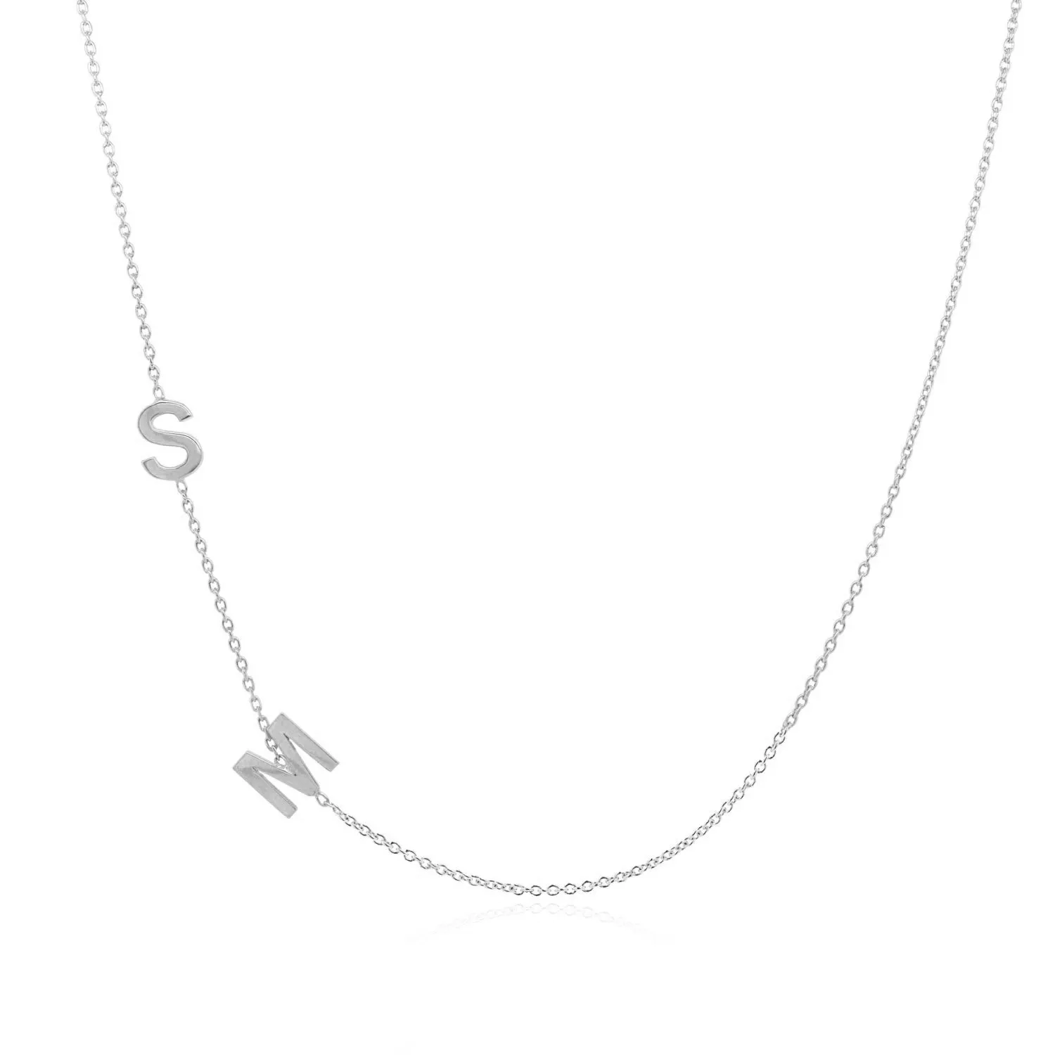 Two Letter Asymmetrical Gold Initial Necklace