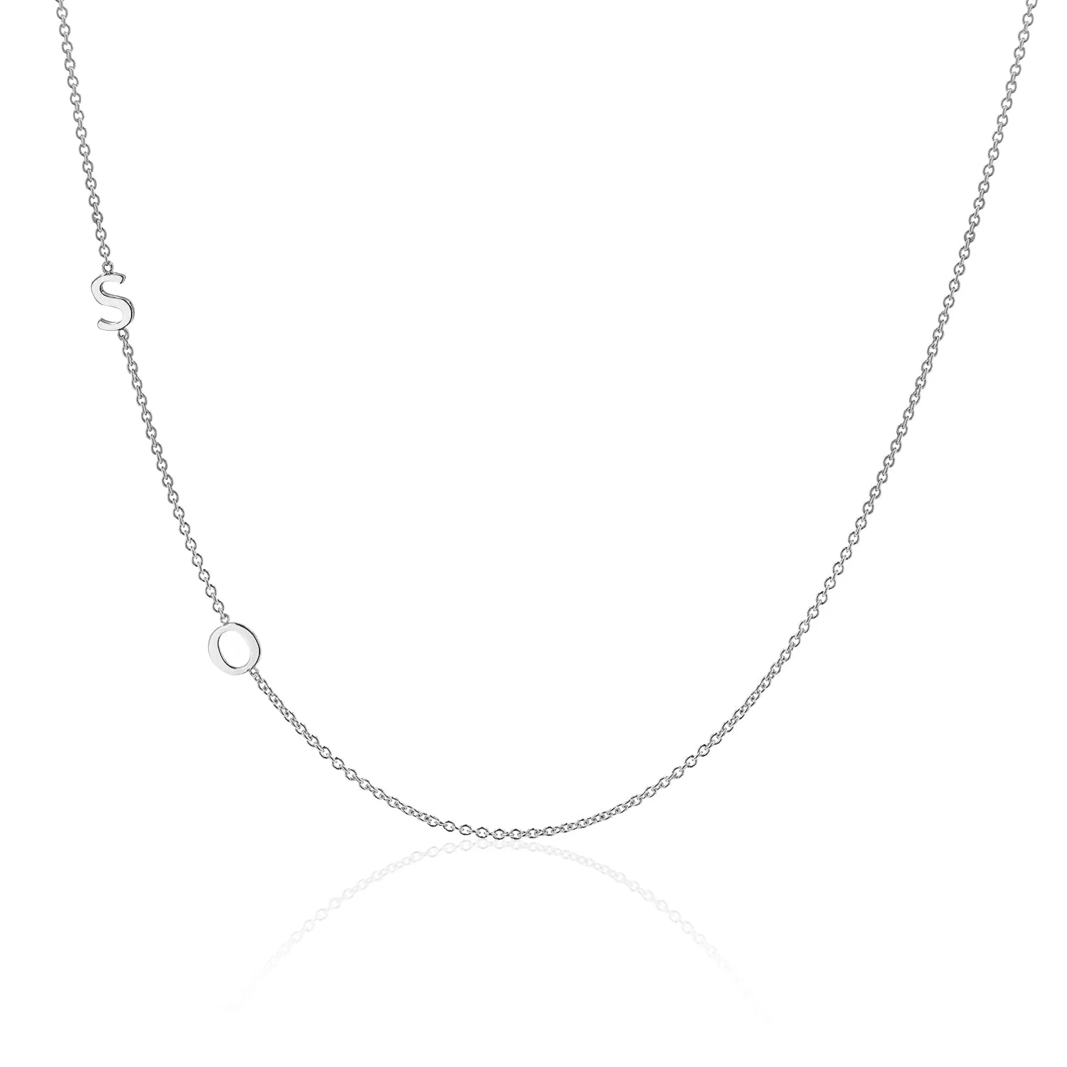 Two Letter Asymmetrical Gold Initial Necklace