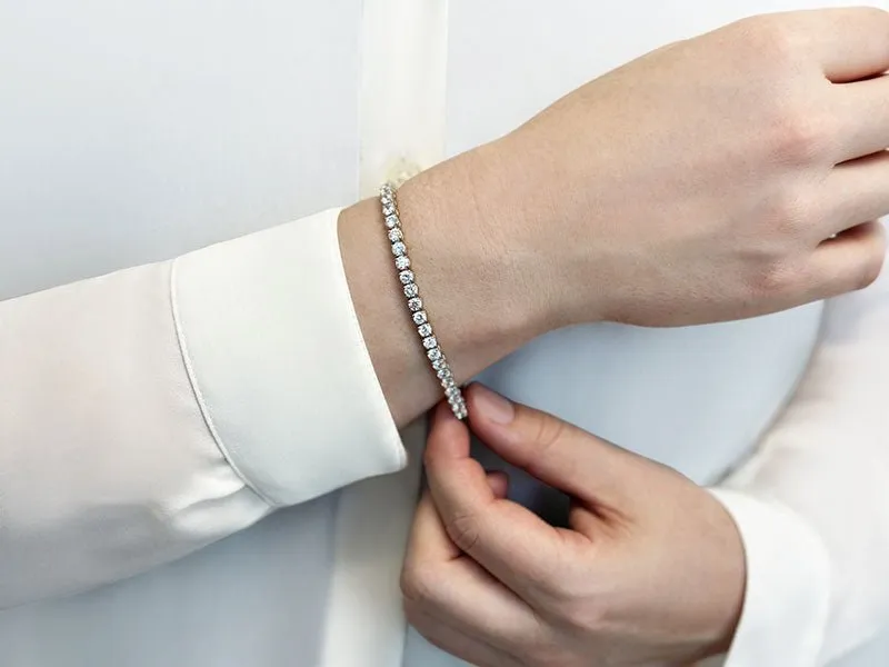 Ultimate Tennis Bracelet with Side Stones Lab-Grown Diamond  with 4.76 ct.(finished) 1.2mm, 2.5mm